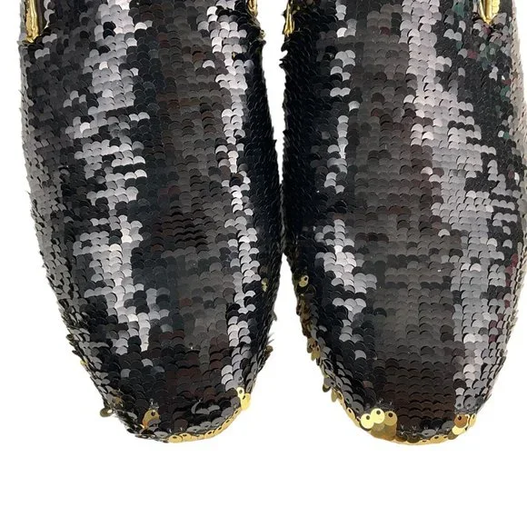 NEW AMALI Men's Slip On Gold/Black Sequins Loafers Flipp-428 size 15 - Picture 9 of 14